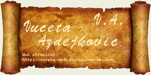 Vuceta Azdejković vizit kartica